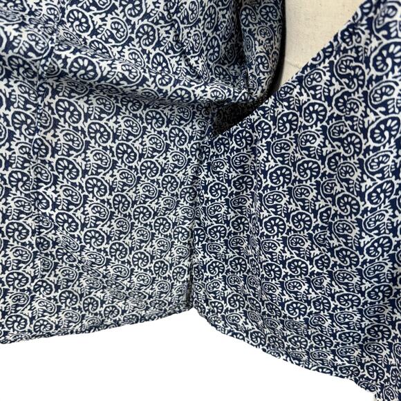 Talbots X-Large Faux Wrap Top Geometric Surplice V-Neck Dolman Elbow Sleeves - Picture 7 of 12